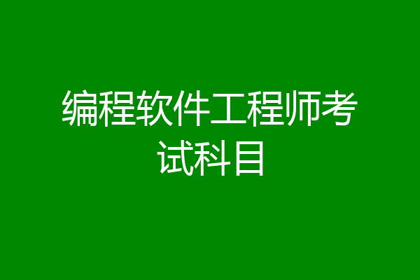 编程软件工程师考试科目