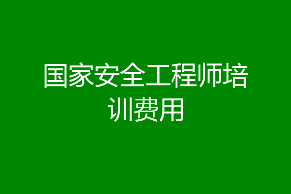 国家安全工程师培训费用