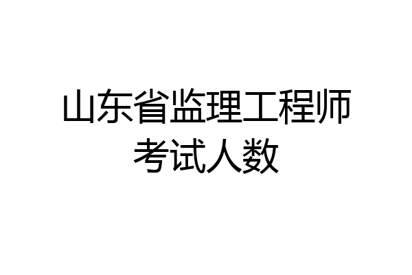 山东省监理工程师考试人数