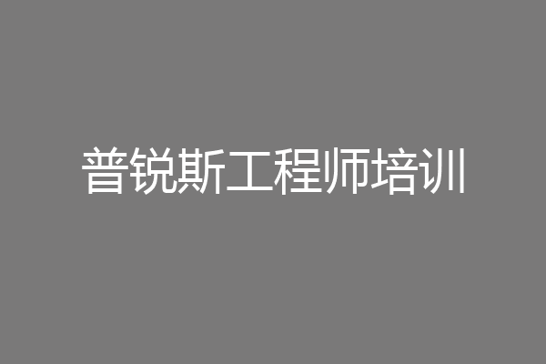 普锐斯工程师培训