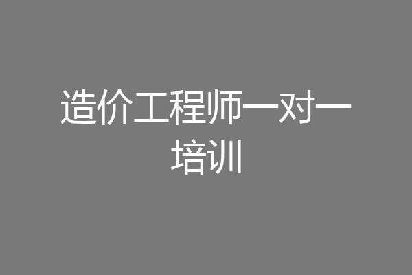 造价工程师一对一培训