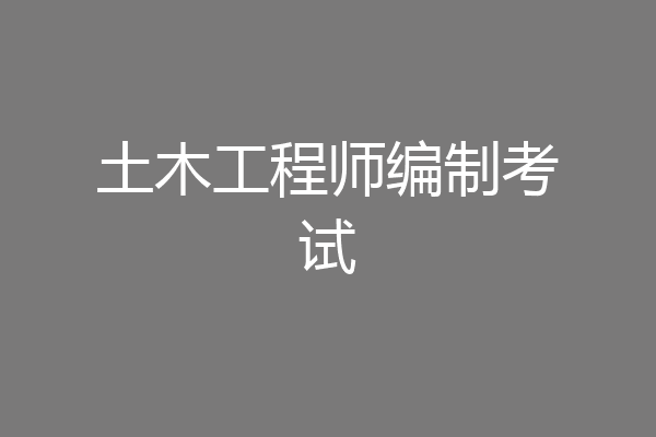 土木工程师编制考试