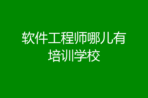 软件工程师哪儿有培训学校