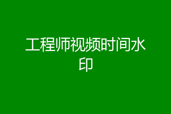 工程师视频时间水印