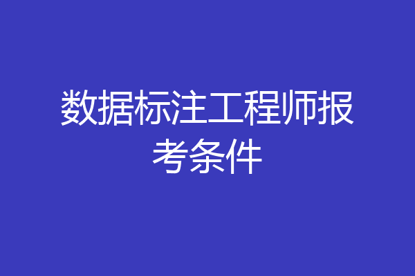 数据标注工程师报考条件