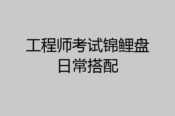 工程师考试锦鲤盘日常搭配