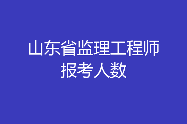 山东省监理工程师报考人数