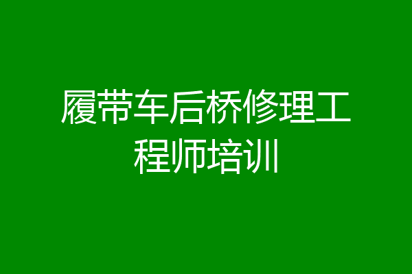 履带车后桥修理工程师培训