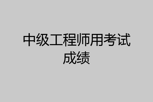 中级工程师用考试成绩