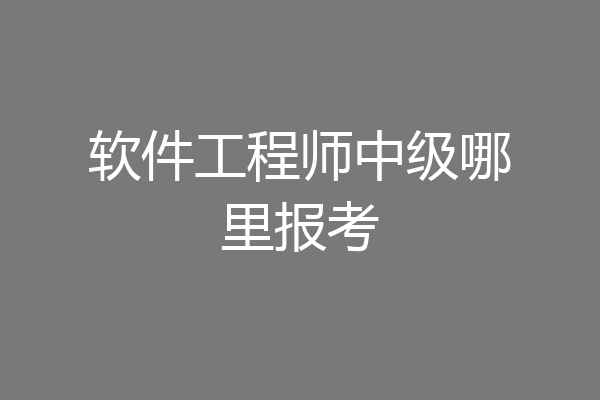软件工程师中级哪里报考