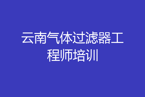 云南气体过滤器工程师培训