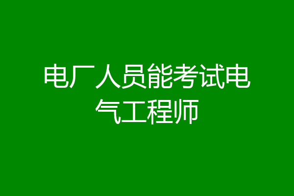 电厂人员能考试电气工程师