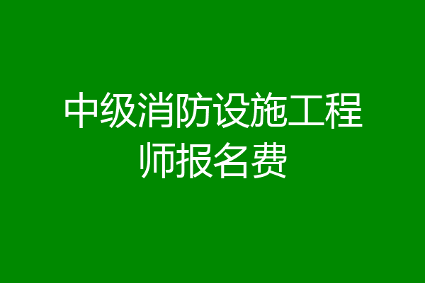 中级消防设施工程师报名费