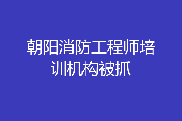 朝阳消防工程师培训机构被抓