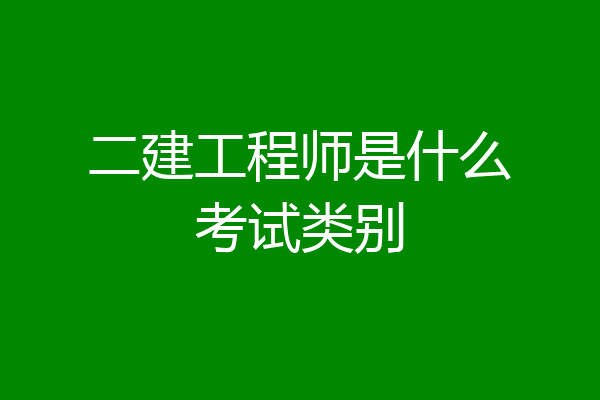二建工程师是什么考试类别