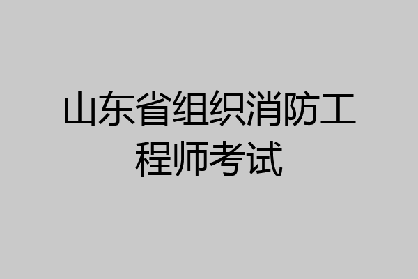 山东省组织消防工程师考试