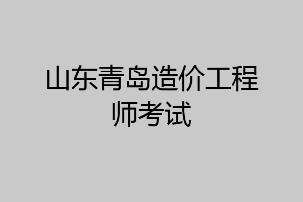 山东青岛造价工程师考试