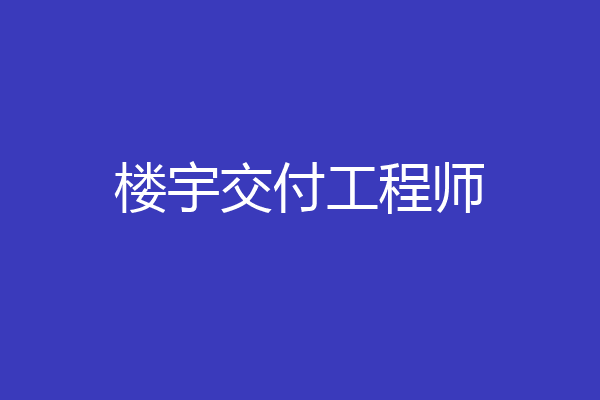 楼宇交付工程师