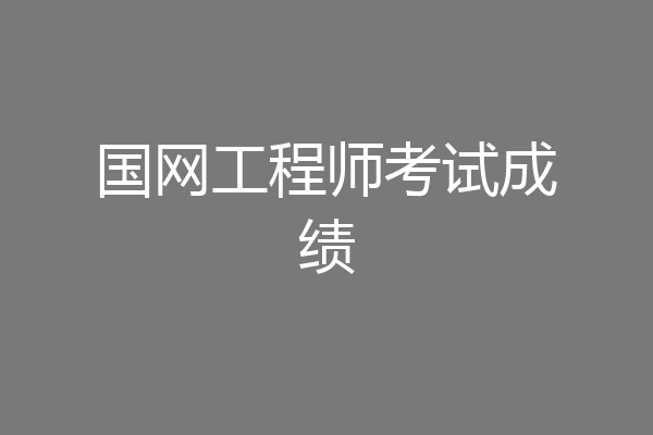 国网工程师考试成绩