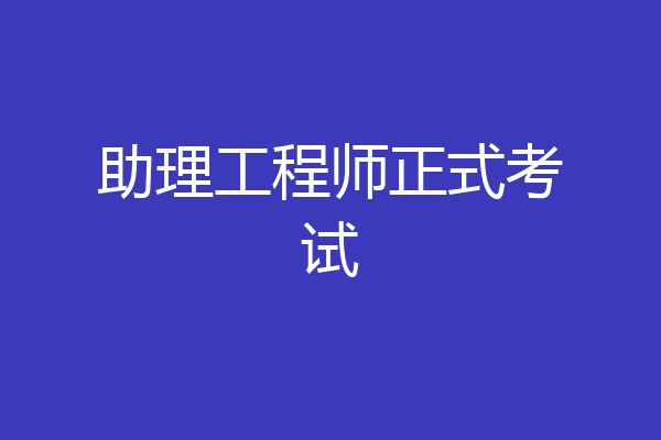 助理工程师正式考试