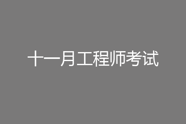 十一月工程师考试
