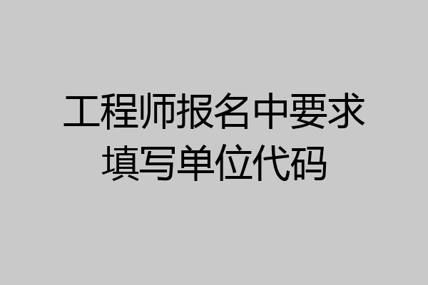 工程师报名中要求填写单位代码