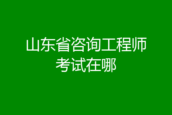 山东省咨询工程师考试在哪
