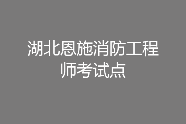 湖北恩施消防工程师考试点