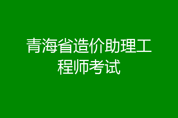 青海省造价助理工程师考试