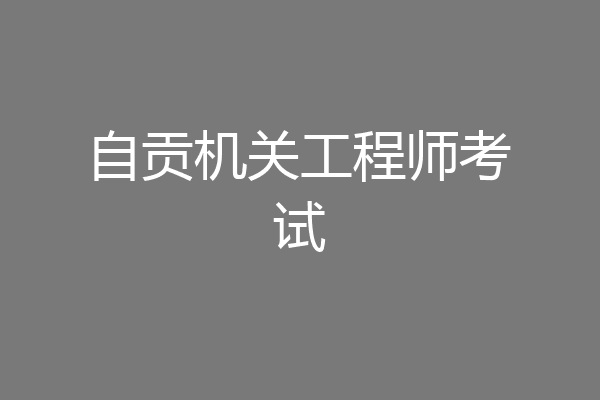 自贡机关工程师考试
