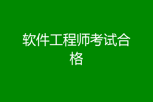 软件工程师考试合格