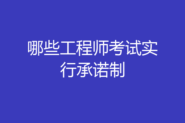 哪些工程师考试实行承诺制