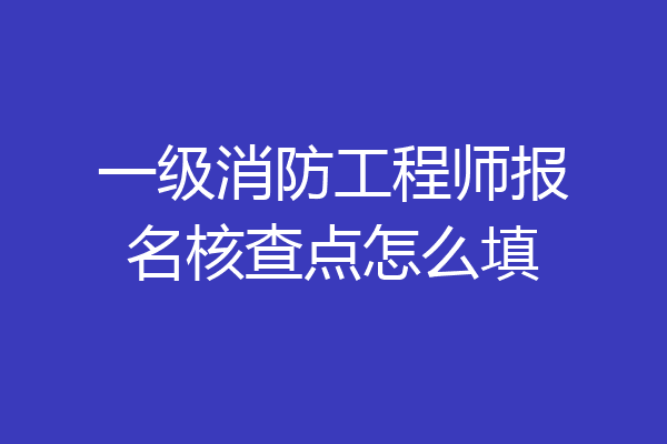 一级消防工程师报名核查点怎么填