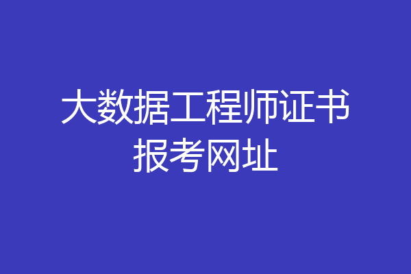 大数据工程师证书报考网址