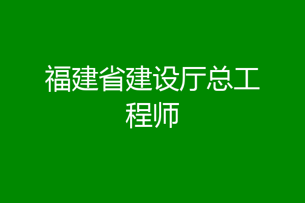 福建省建设厅总工程师