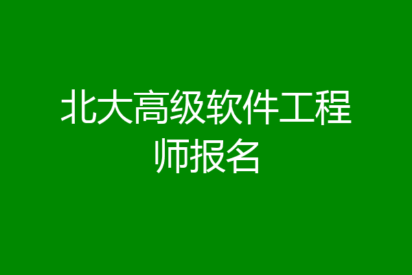 北大高级软件工程师报名