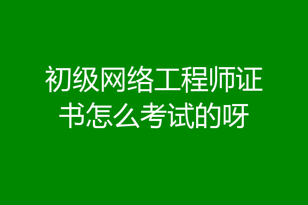 初级网络工程师证书怎么考试的呀
