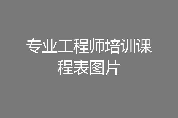 专业工程师培训课程表图片
