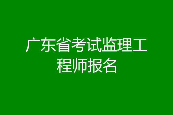 广东省考试监理工程师报名