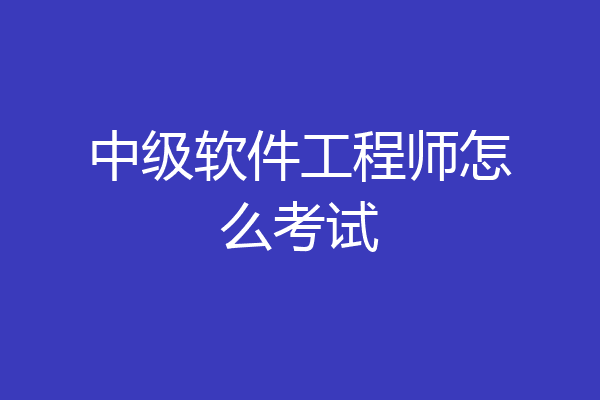 中级软件工程师怎么考试