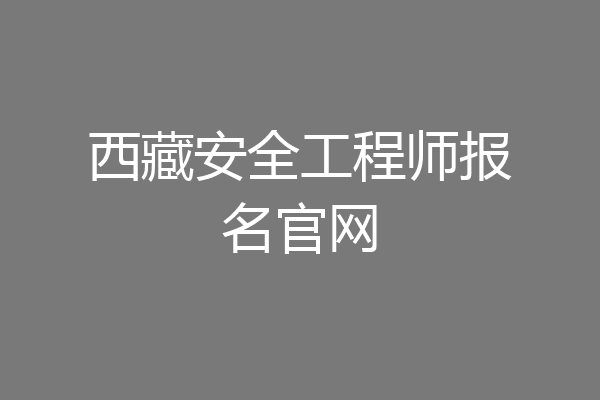 西藏安全工程师报名官网
