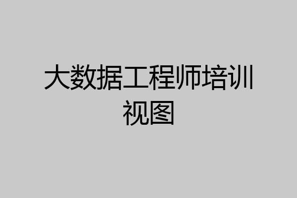 大数据工程师培训视图