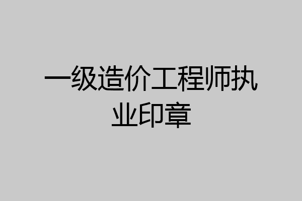 一级造价工程师执业印章