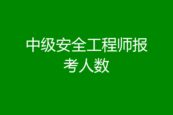 中级安全工程师报考人数
