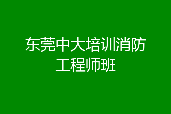 东莞中大培训消防工程师班