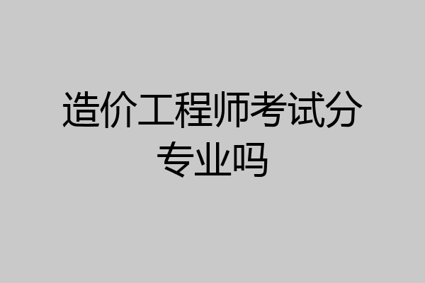 造价工程师考试分专业吗
