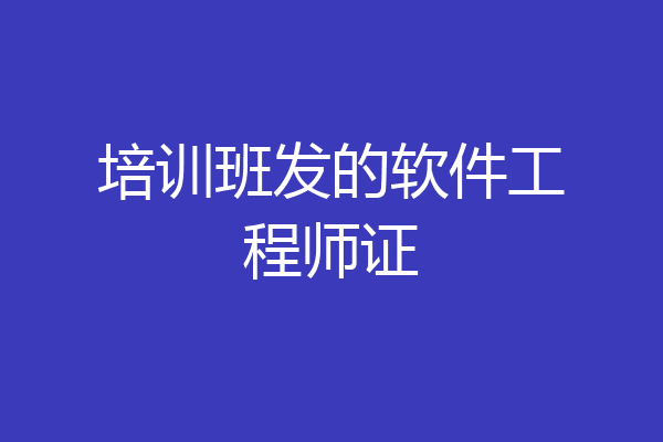 培训班发的软件工程师证