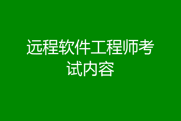 远程软件工程师考试内容