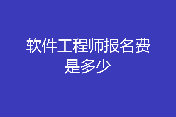 软件工程师报名费是多少