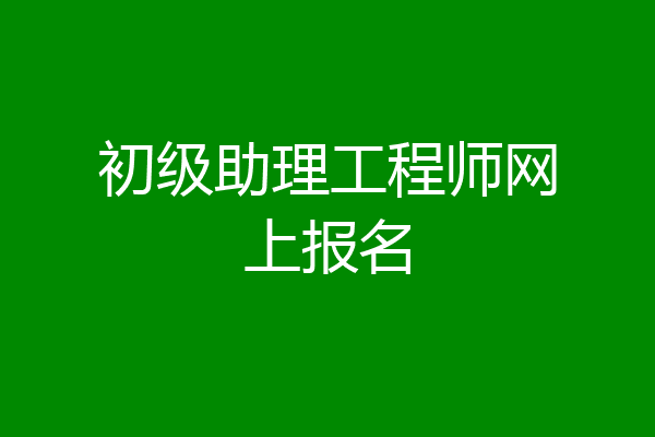 初级助理工程师网上报名